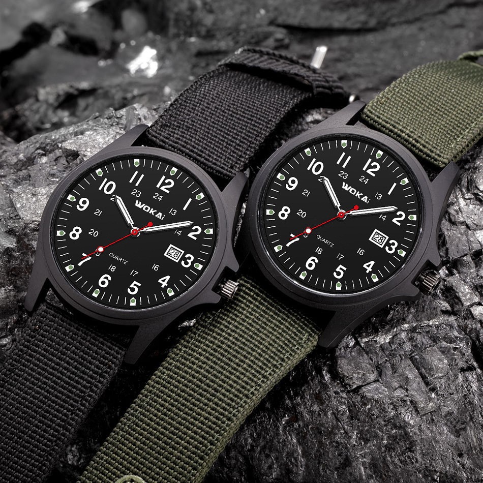 Sporty Nylon Strap Mens Quartz Watch Minimalist Design 7