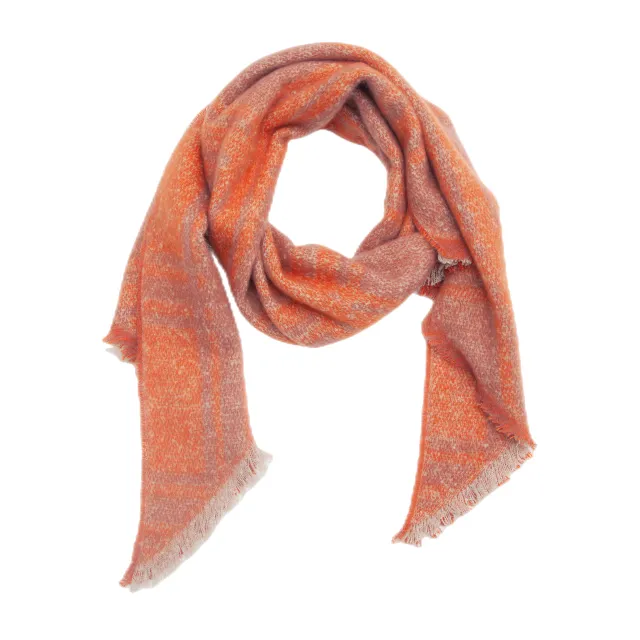 European And American Yarn Rhombus Twill Scarf Plaid Style In Orange - Shop at LoveMi