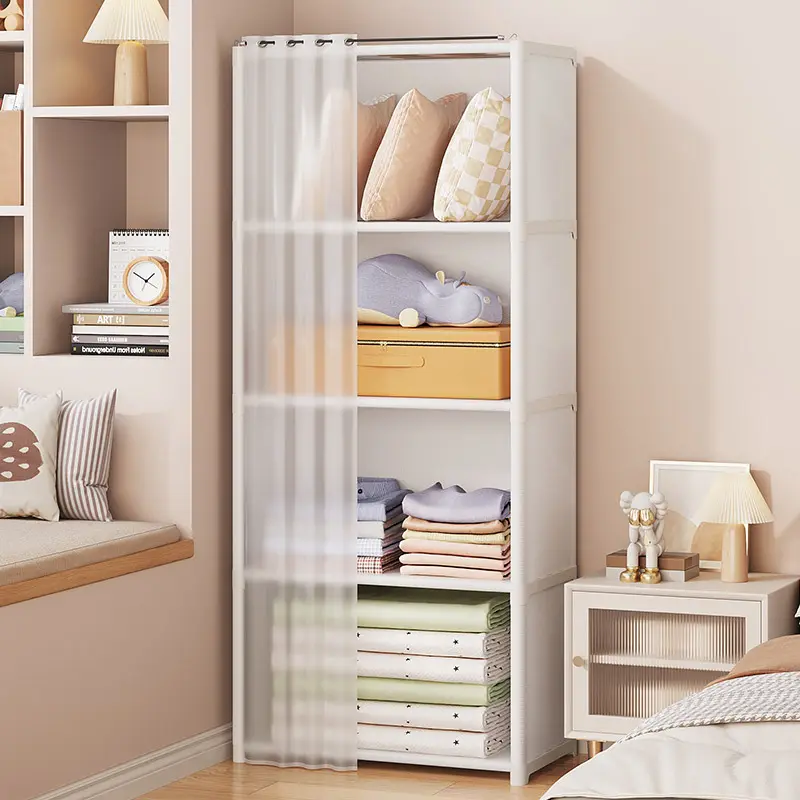 Dust-proof Wardrobe Household Bedroom Storage Cabinet Combination