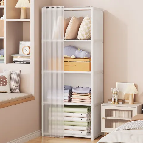 Dust-proof Wardrobe Household Bedroom Storage Cabinet Combination Locker Small