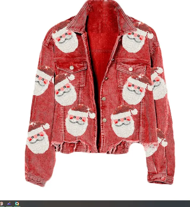 Autumn And Winter Corduroy Rugby Sequined Jacket Multi color Baseball Uniform Red - Shop at LoveMi