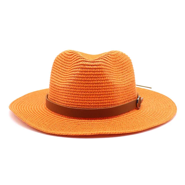 Sun Protection Travel Vacation Beach Woven Denim Top Hat Orange - Shop at LoveMi