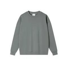 Autumn And Winter Loose Solid Colour Drop Shoulder Round Neck Sweater For Women - Rock Grey - View 1