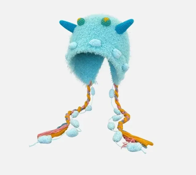 Little Monster Plush Hat For Girls Blue - Shop at LoveMi