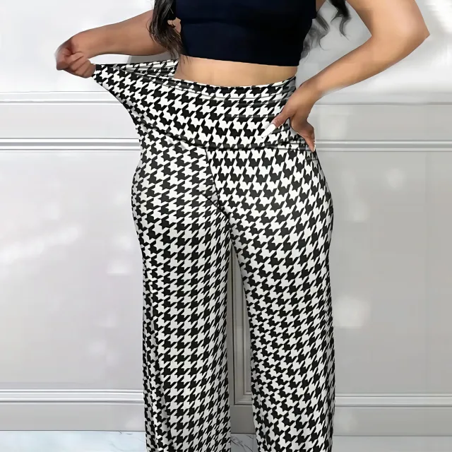 Plus Size Code High Waist Tight Straight leg Pants Black - Shop at LoveMi