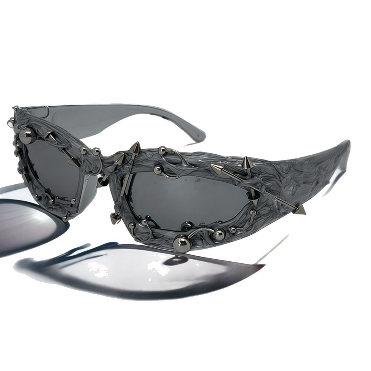 Punk Decorative Rivets Trend Street Snap Glasses - Image 4