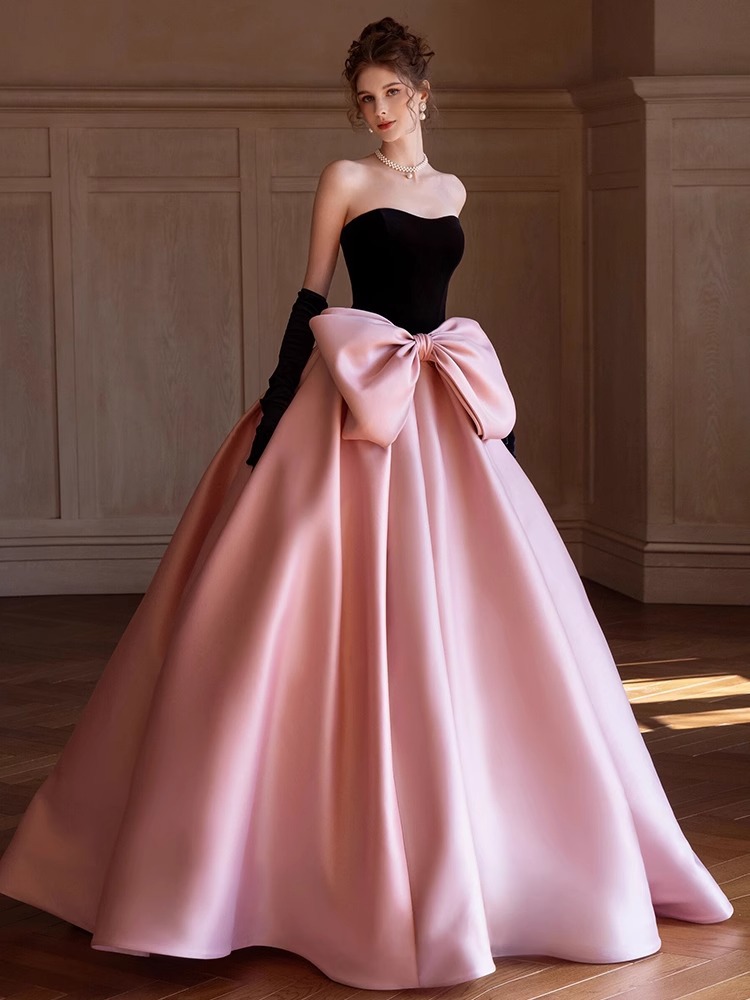 High-end Evening Dress Black Bow Princess Dress Engagement - Image 5