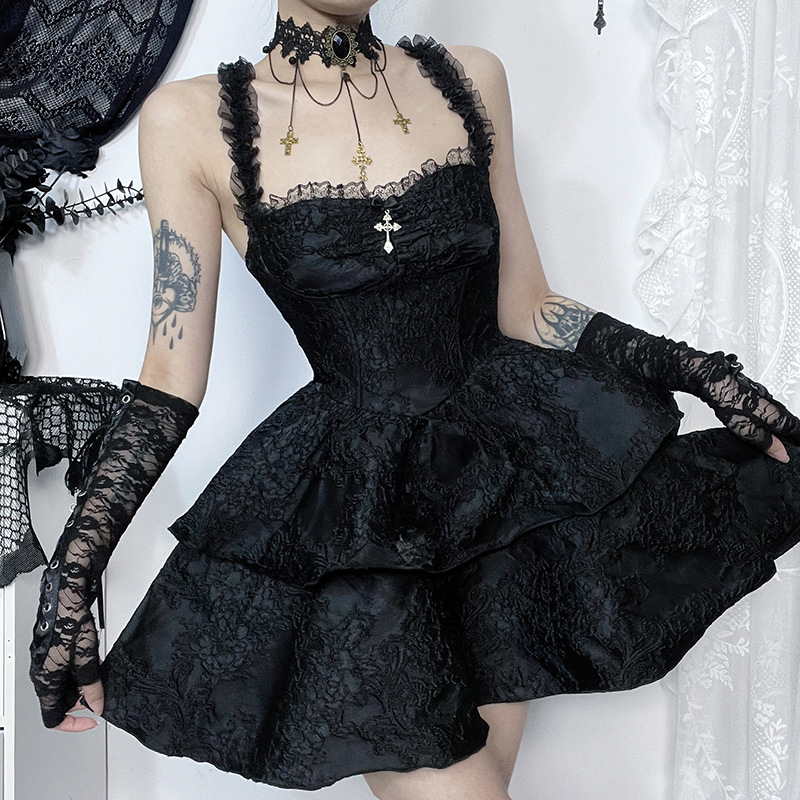 Spring And Summer New Double Layer Cake Decoration Suspender Skirt For Women