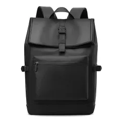 Fashion Large Capacity Multi-functional Backpack Male Middle School Student College Student Leisure - Black - View 1