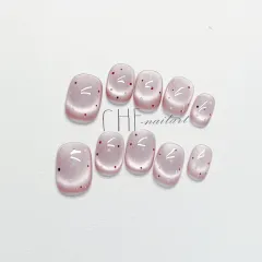 Handmade Wearable Nail Sticker Short - Polka Dot - View 1