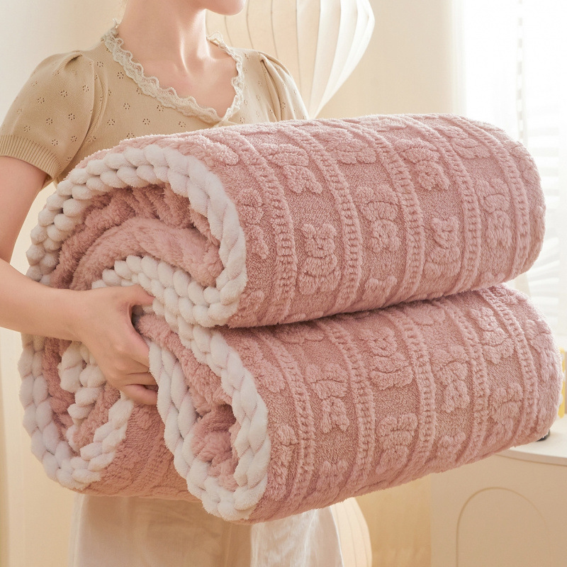 Milk Velvet Throw Blanket, 3D Embossed, picture 5 of 7