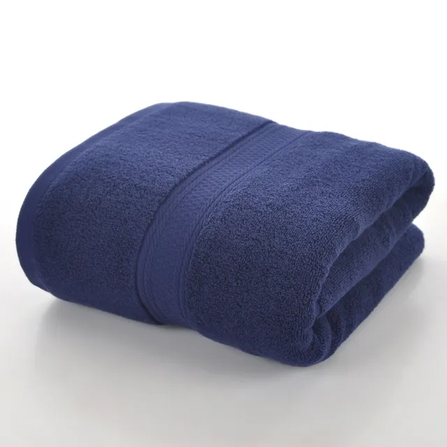 Plain Cotton Bath Towel Bath Towels Soft Absorbent Navy Blue - Shop at LoveMi