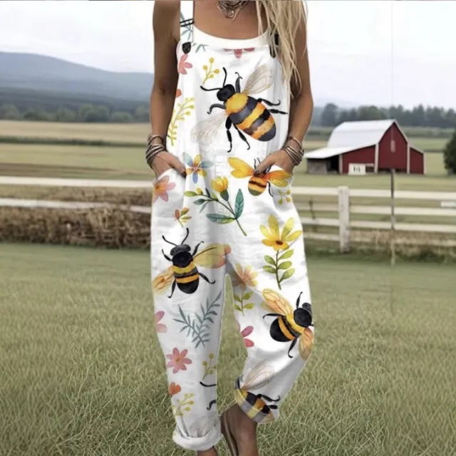 Female Digital 3D Printing Button Casual Suspender Trousers Jwkzk004 - Shop at LoveMi