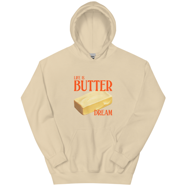 Life Is Butter Hoodie Printed European And American Plus Velvet
