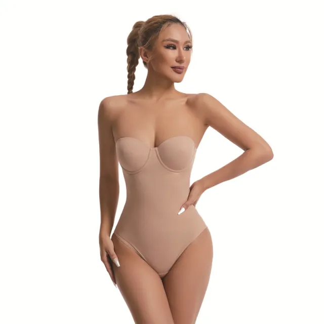 Plus Size Traceless One piece Corset Dress Special Strapless Corset Skin Color Xxl 42B - Shop at LoveMi