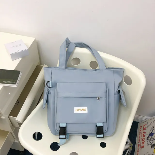 Waterproof Nylon Large Capacity Casual Shoulder Bag Blue - Shop at LoveMi