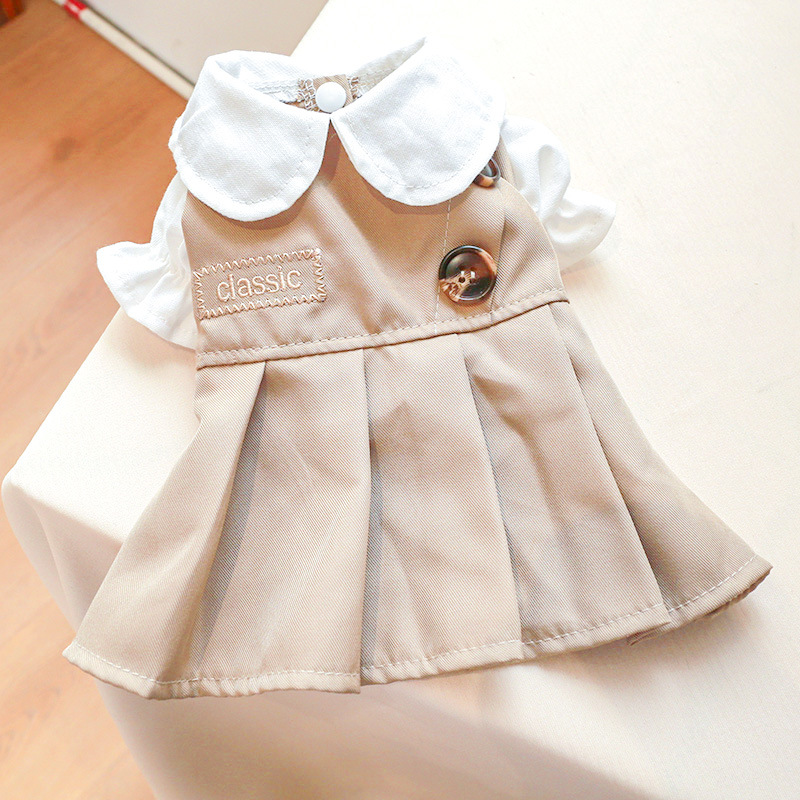 Khaki Peter Pan Collar Dress