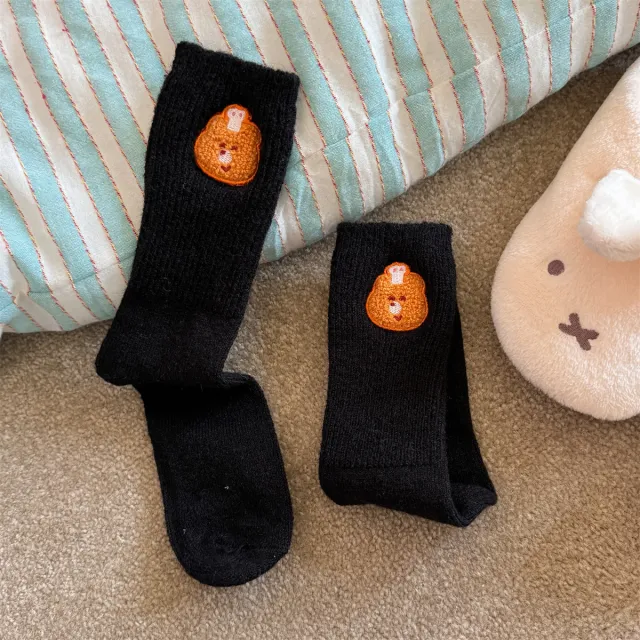 Thickened Winter Wool Socks For Warmth And Cuteness Black - Shop at LoveMi