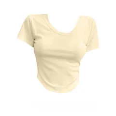 Niche Slim Fit Inner Wear Short Bottoming Sweet And Spicy Short Top - Yellow - View 1