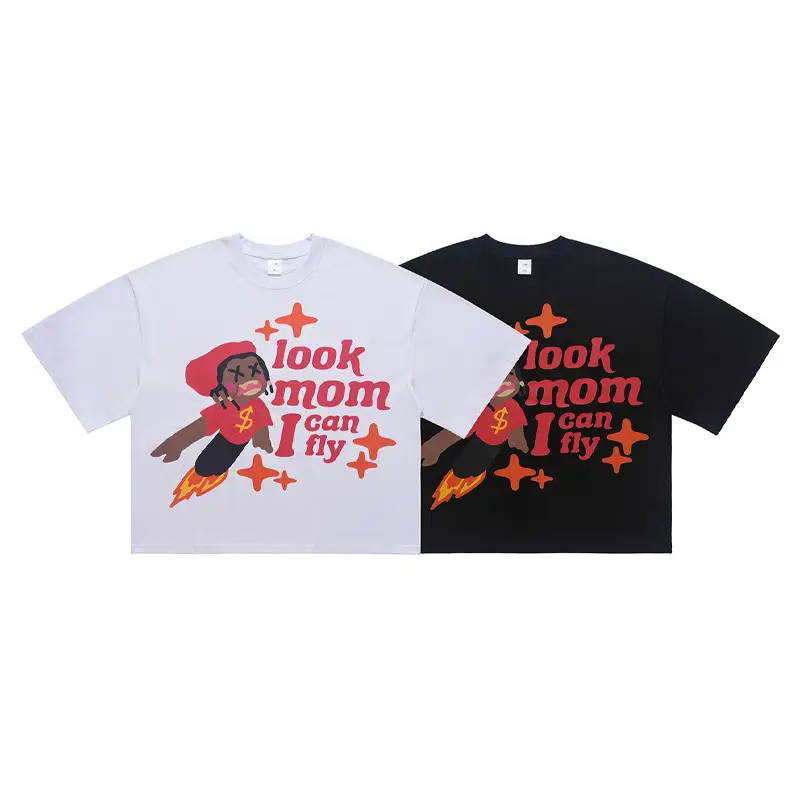 Retro Cartoon Character Printed Short-sleeved T-shirt Loose Casual Top