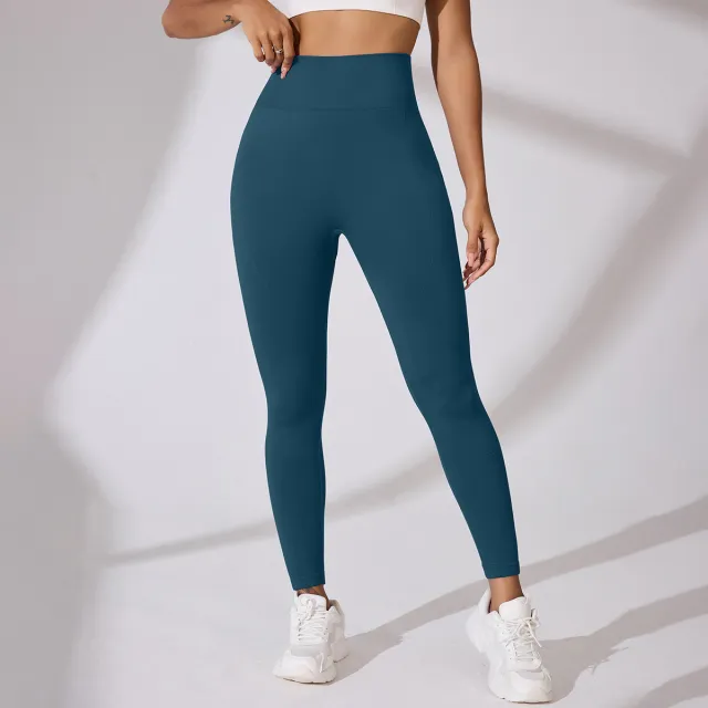 Sports Style High Waist Yoga Pants Hip Lifting Sport Trousers Dark Blue - Shop at LoveMi