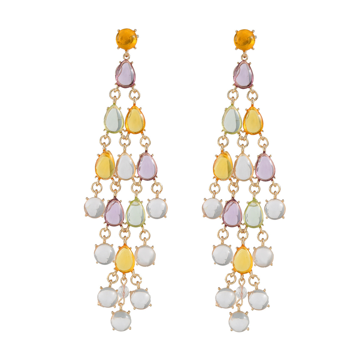 Tassel Exaggerated Resin Bohemian Ethnic Style Earrings