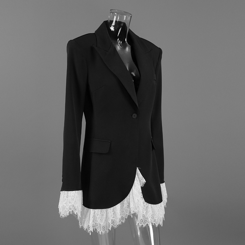 Schwarzer Damen Blazer mit Spitze – Produktbild 14