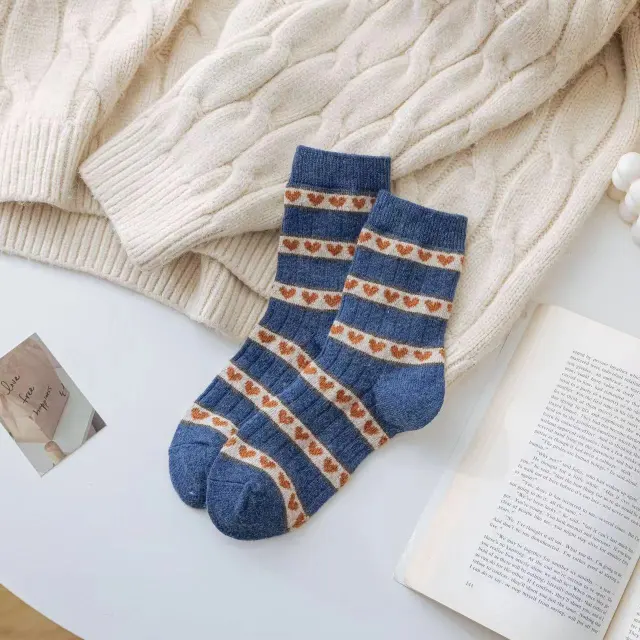 Socks Children's Autumn And Winter Thickened Wool Socks Love Flower Cashmere Love - Shop at LoveMi