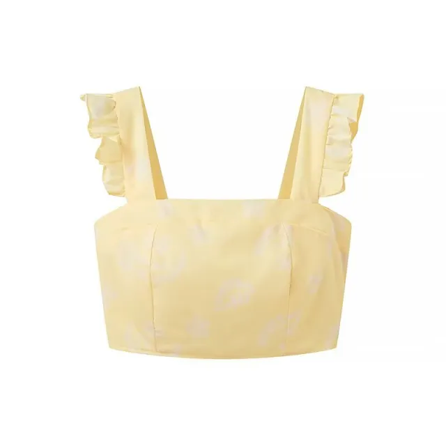 Casual Temperament Top Skirt Printing Suit Yellow Top - Shop at LoveMi