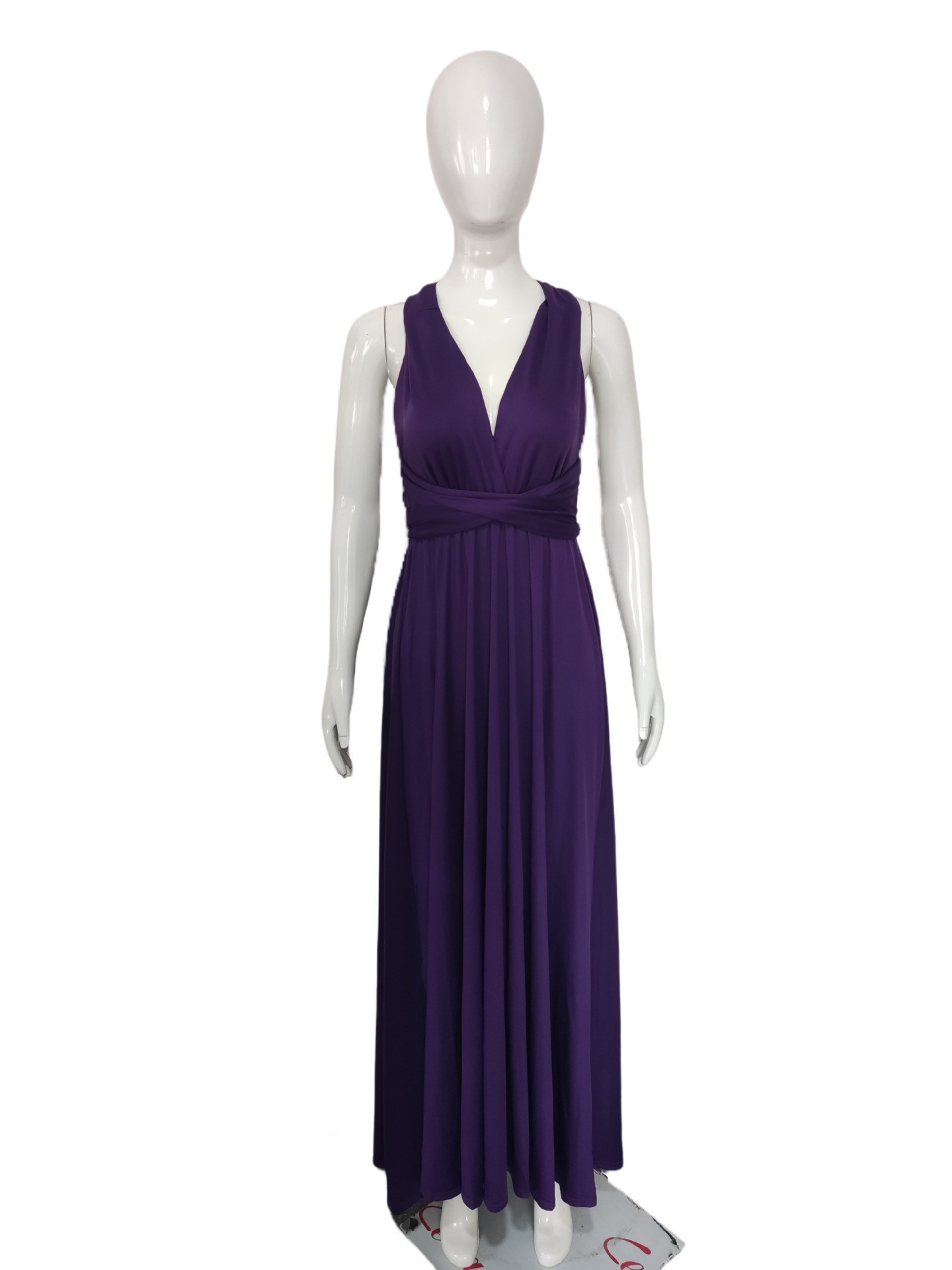 More Than Multiple Wear Rope Cross Backless Bandage One piece Dress Women Purple - Shop at LoveMi