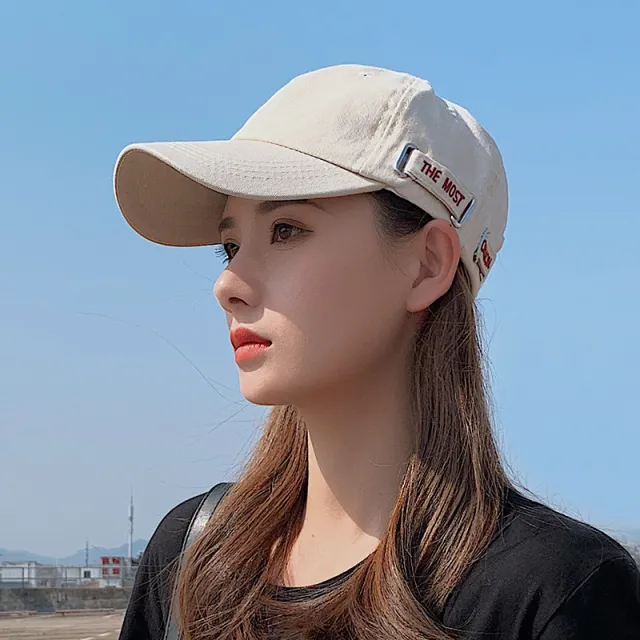 Raw Casual All match Face looking Sun shade Sun Protection Hat Beige Scarlet Letter - Shop at LoveMi