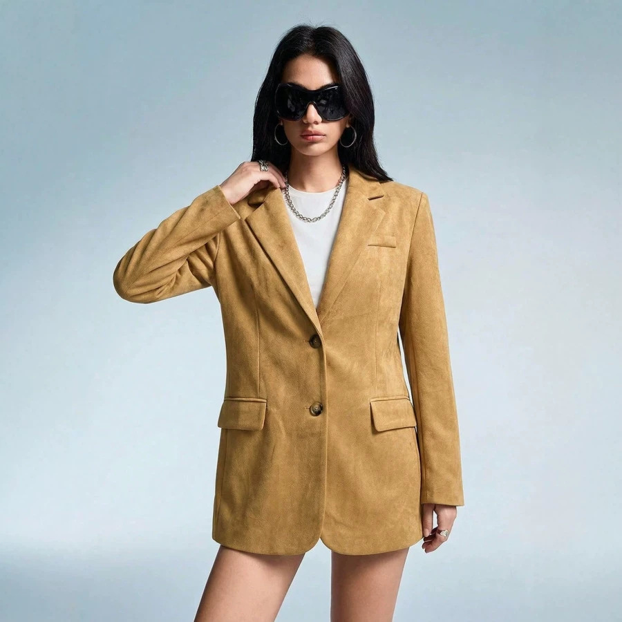 A Stylish Versatile Suede-blend Blazer product image