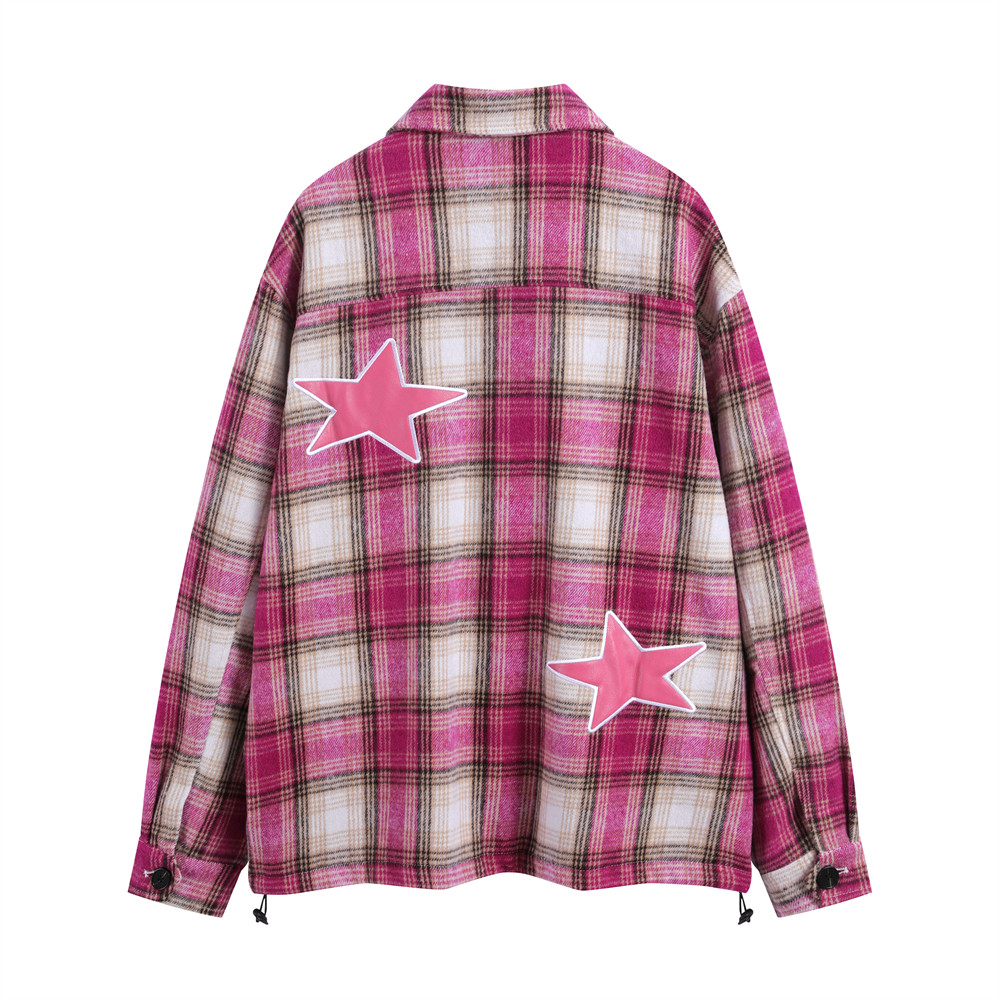 Embroidered Plaid Coat For Men