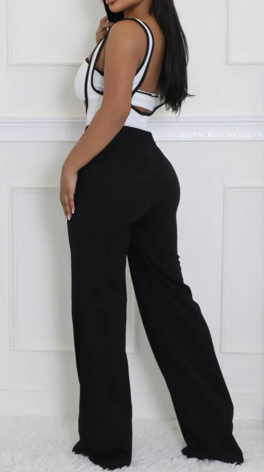 Women's Contrast Color Binding Tube Top Suit