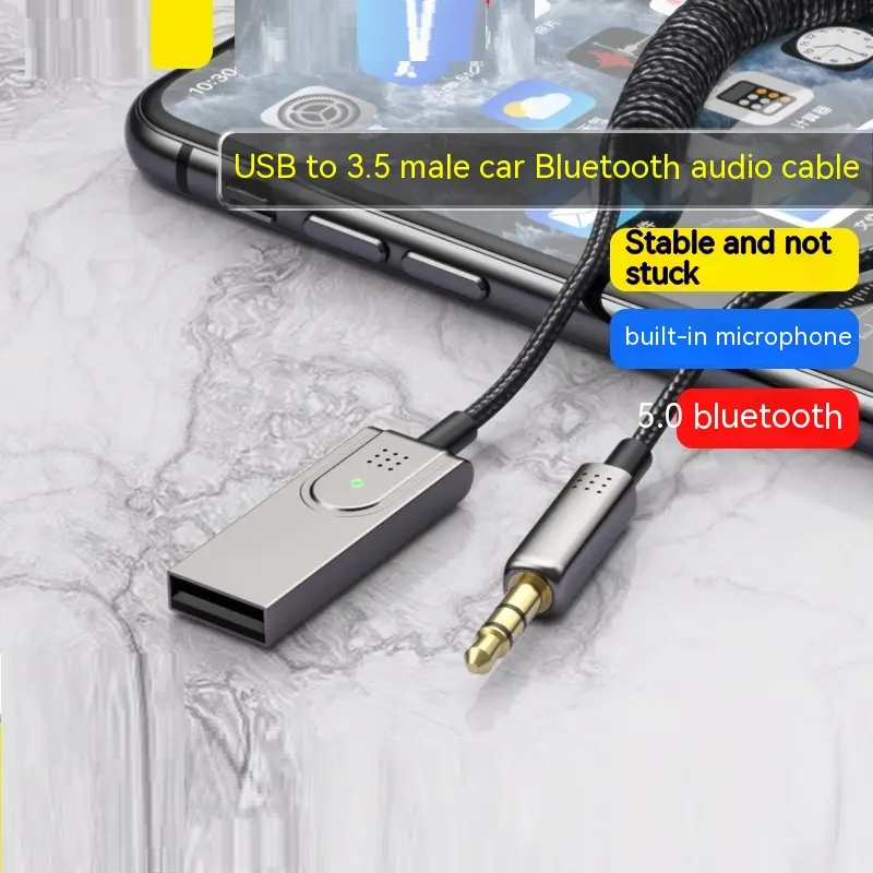 AUX Car Bluetooth Cable USB Audio Call