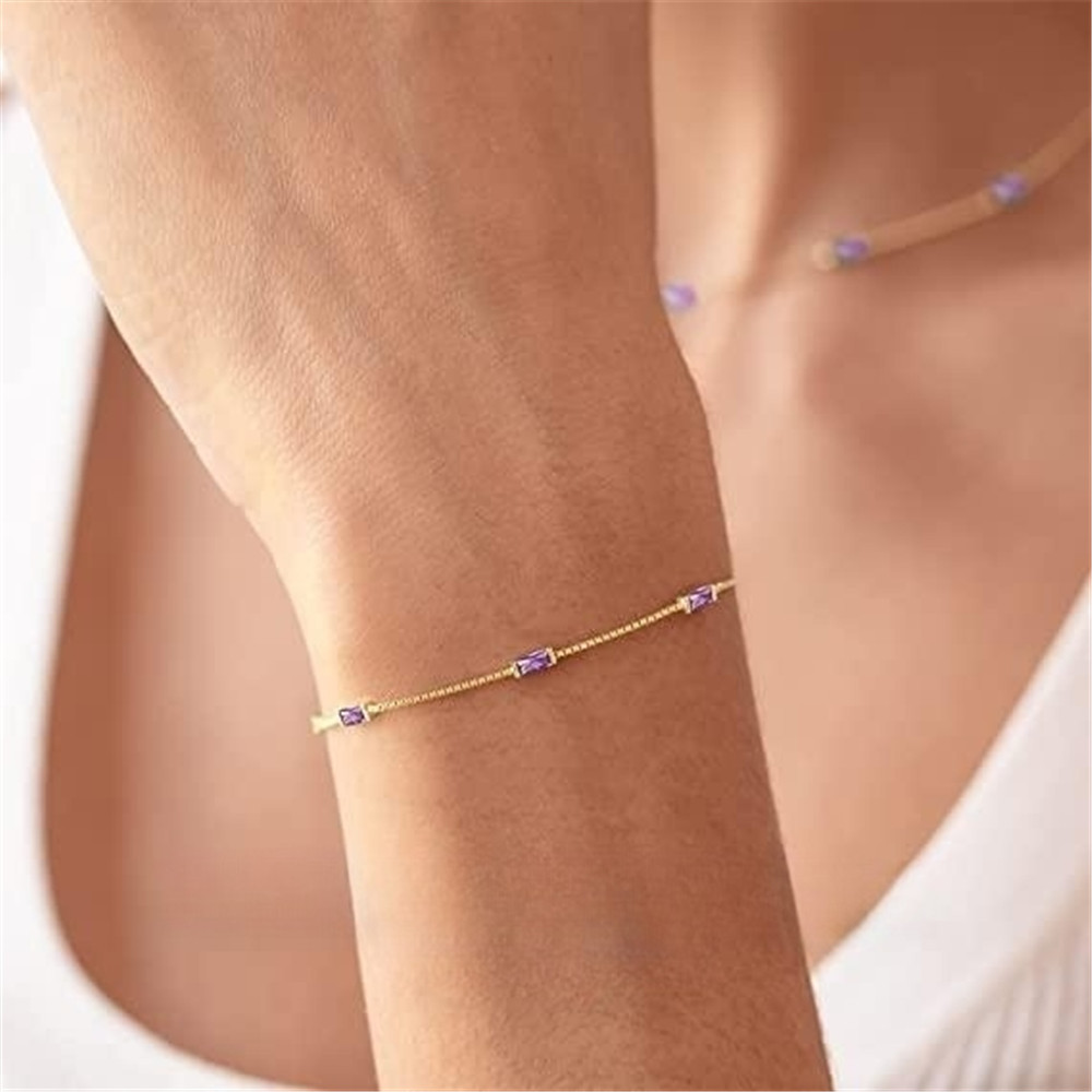 Sterling Silver Special Interest Light Luxury Simple Fenglan Zircon Bracelet Color
