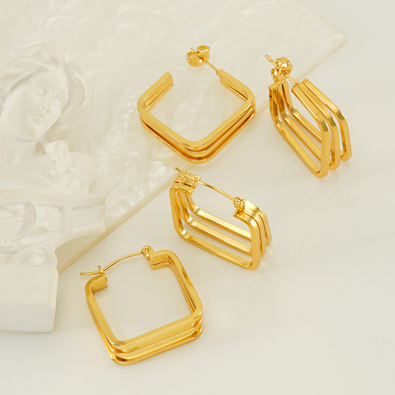 Retro Geometric Irregular Earrings