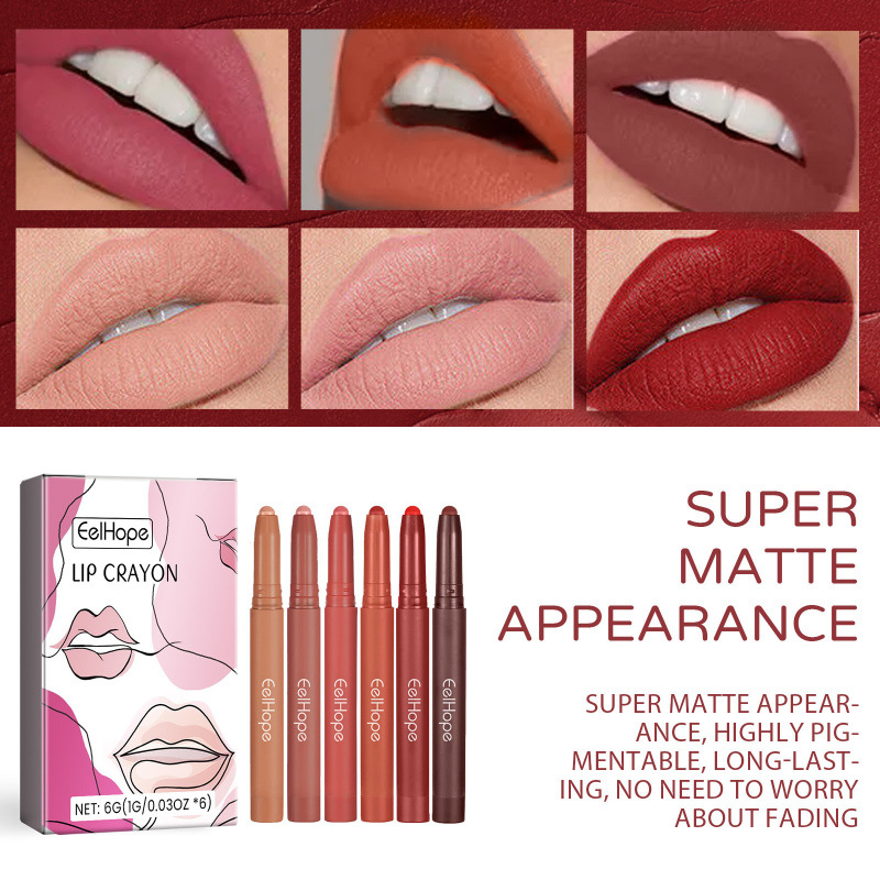 6-Color Matte Natural Lip Liner Set - Image 3