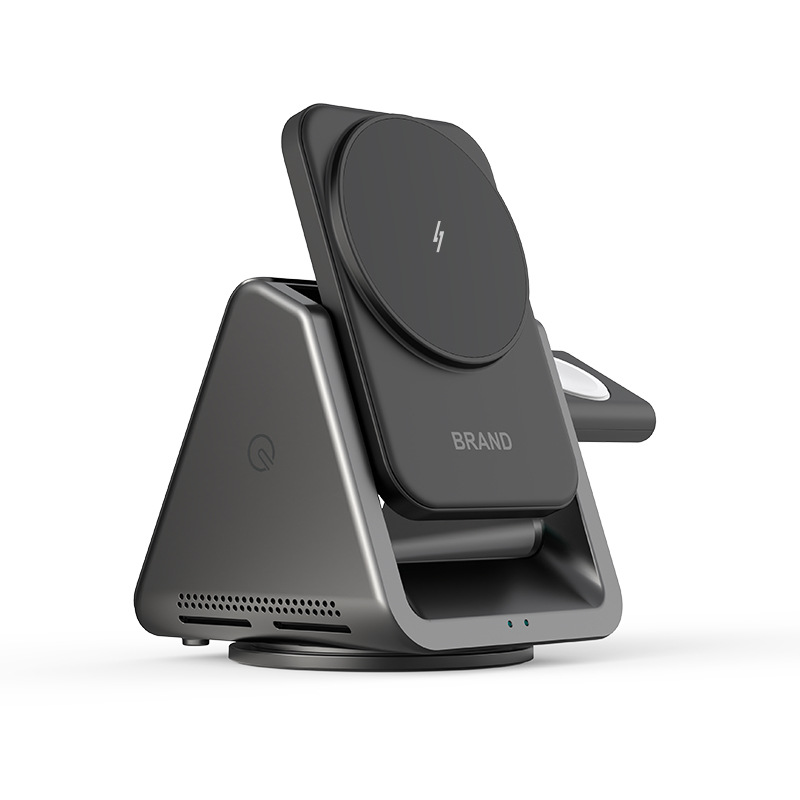 Three-in-one Wireless Fast Charger Magnetic Bracket Applicable Watch 15 Charging Set Headset 4