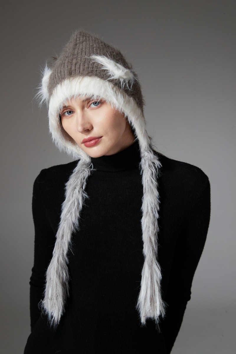 Cat Ears Mink Wool Ear-Protection Knitted Hat — Cozy Animal Ear Beanie
