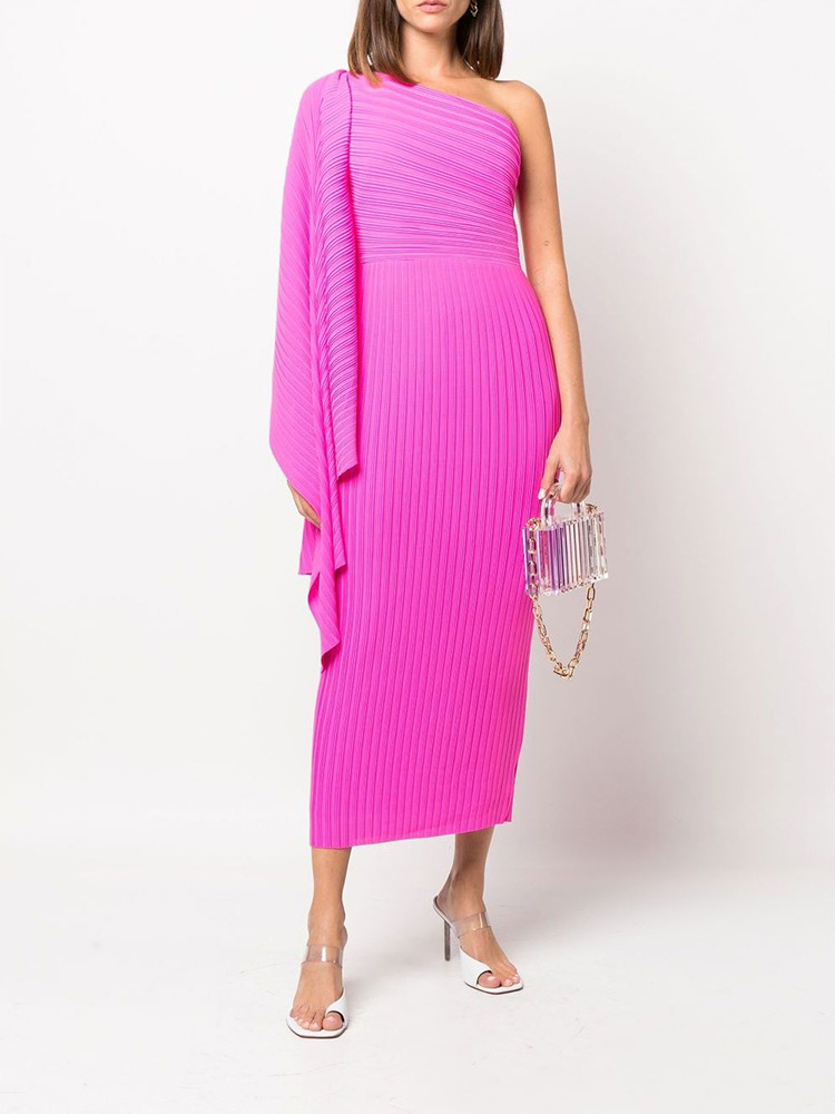Irregular Bevel High Waist Dress