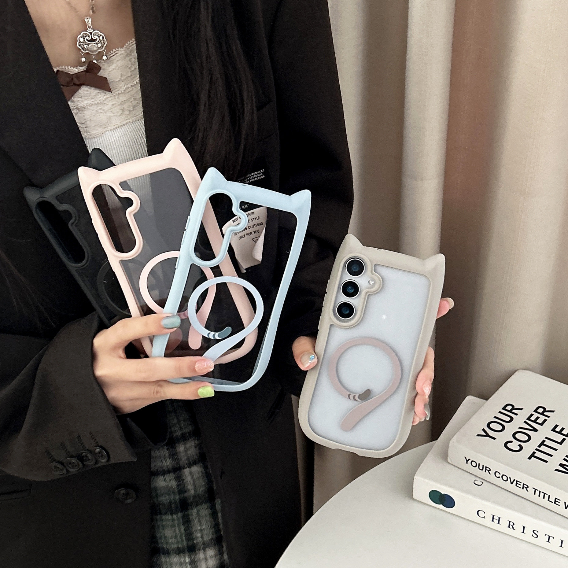 Personalized Cat Ears Magnetic Phone Case - Image 4