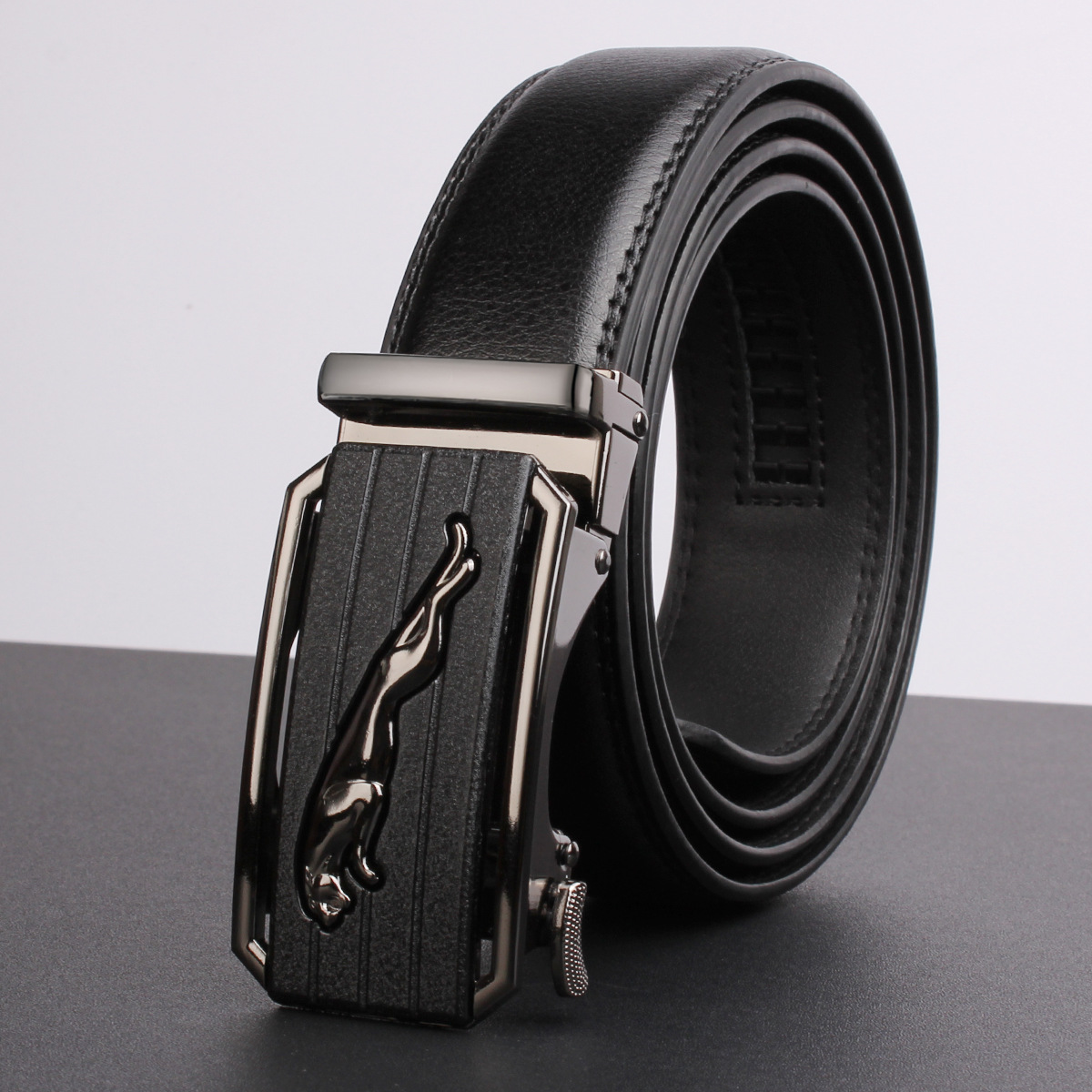 Mens Genuine Leather Belt With Automatic Buckle