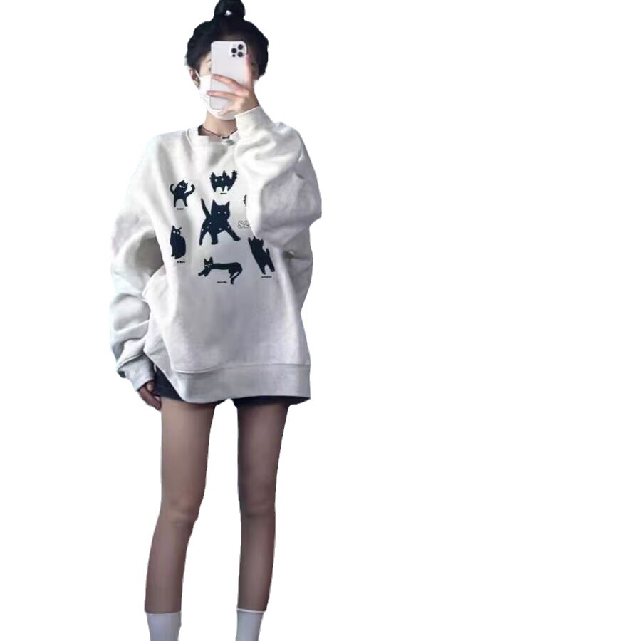 Round Neck All-matching Sweater Loose Long Sleeve Thin Top