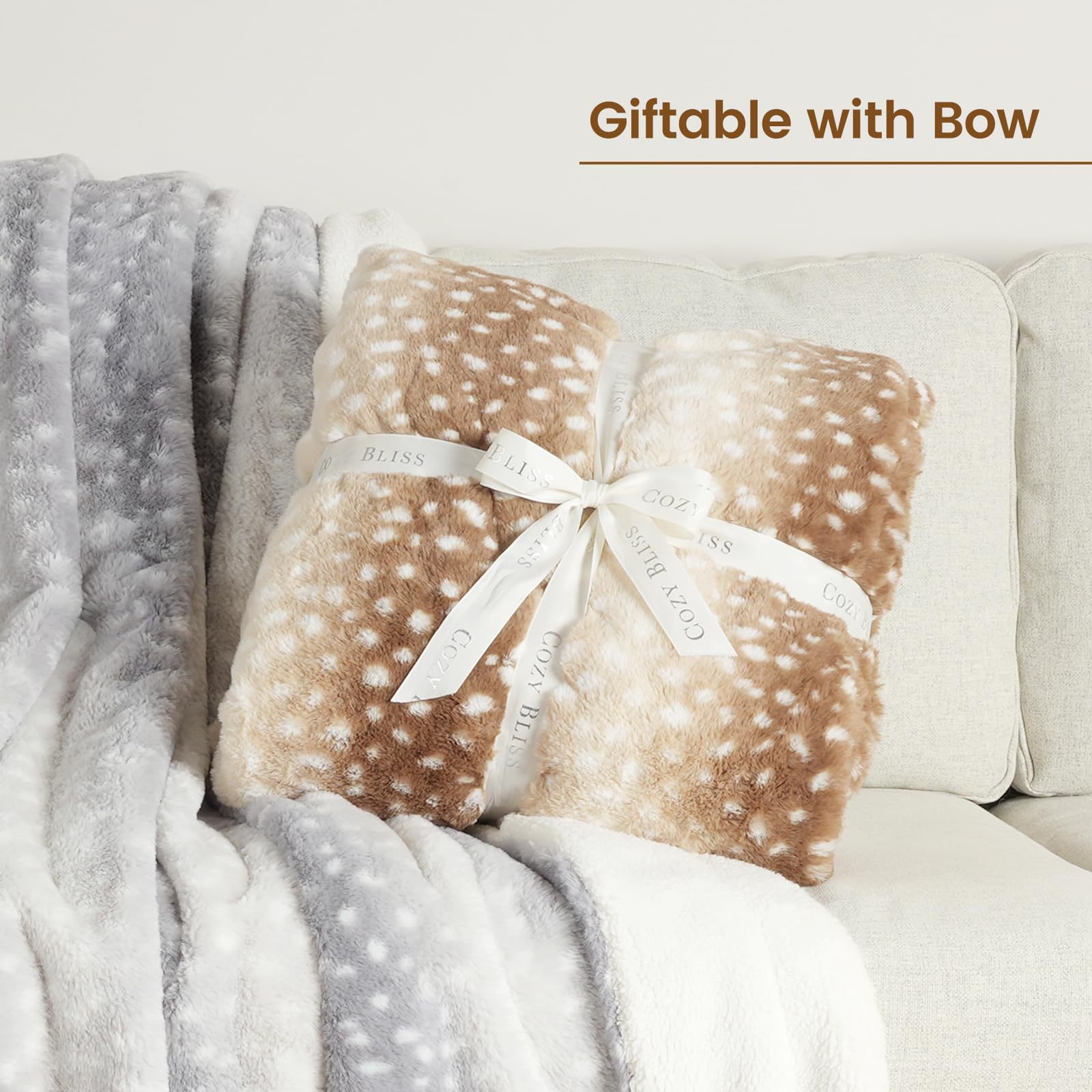 Flannel Animal Stripe Pattern Personalized Blanket