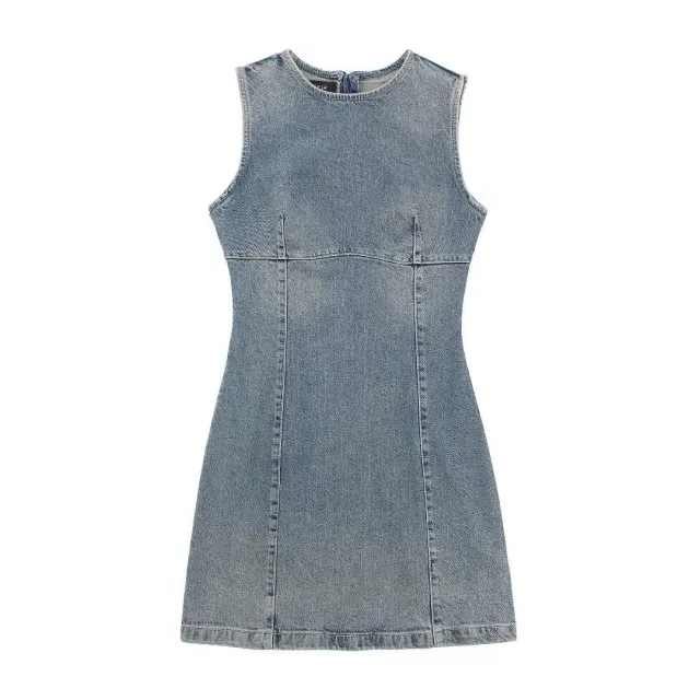 Spring Women's Fashion Slim fitting Simple Denim Dress Blue - Shop at LoveMi