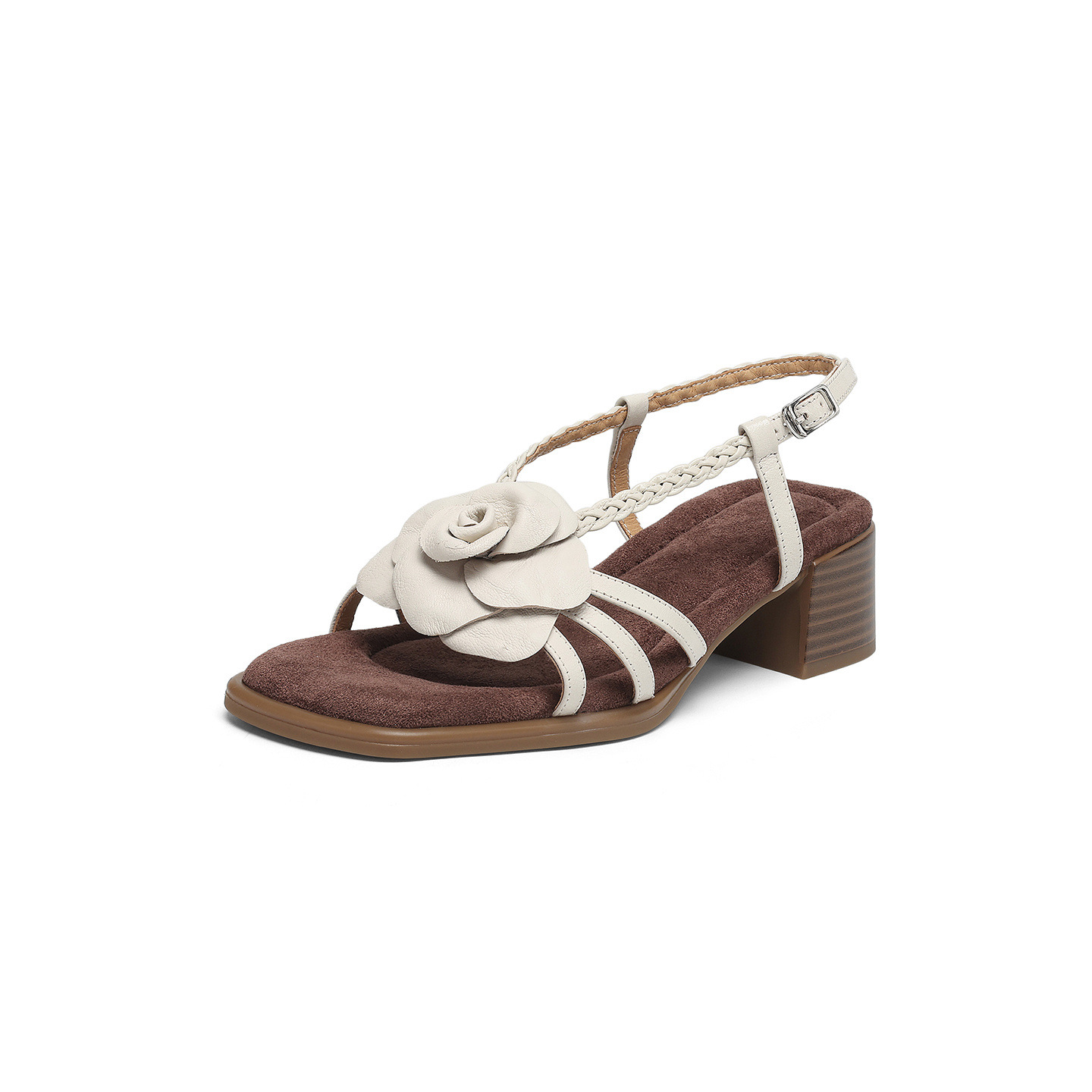 Sheepskin Peep-Toe Sandals
