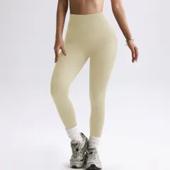 High Elastic Breathability Yoga Pants Women's Sports Tight High Waist Trousers - Beige - View 1