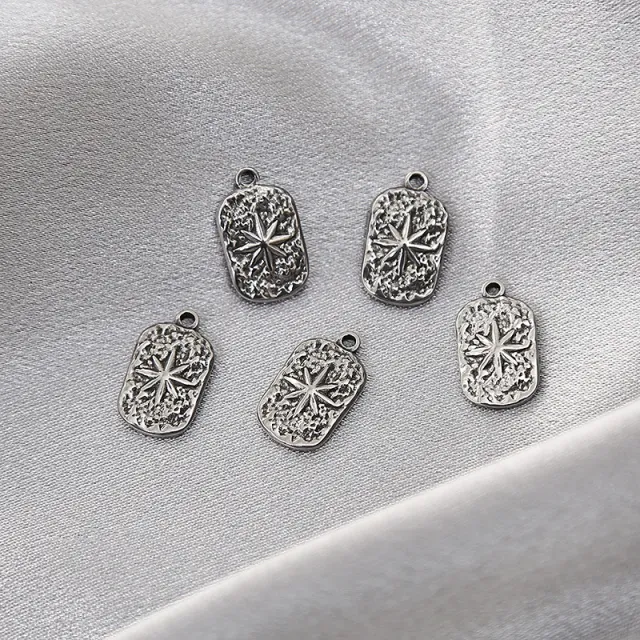 Stainless Steel Ornament Accessories Eight Awn Star Necklace Pendant Diy Silver - Shop at LoveMi