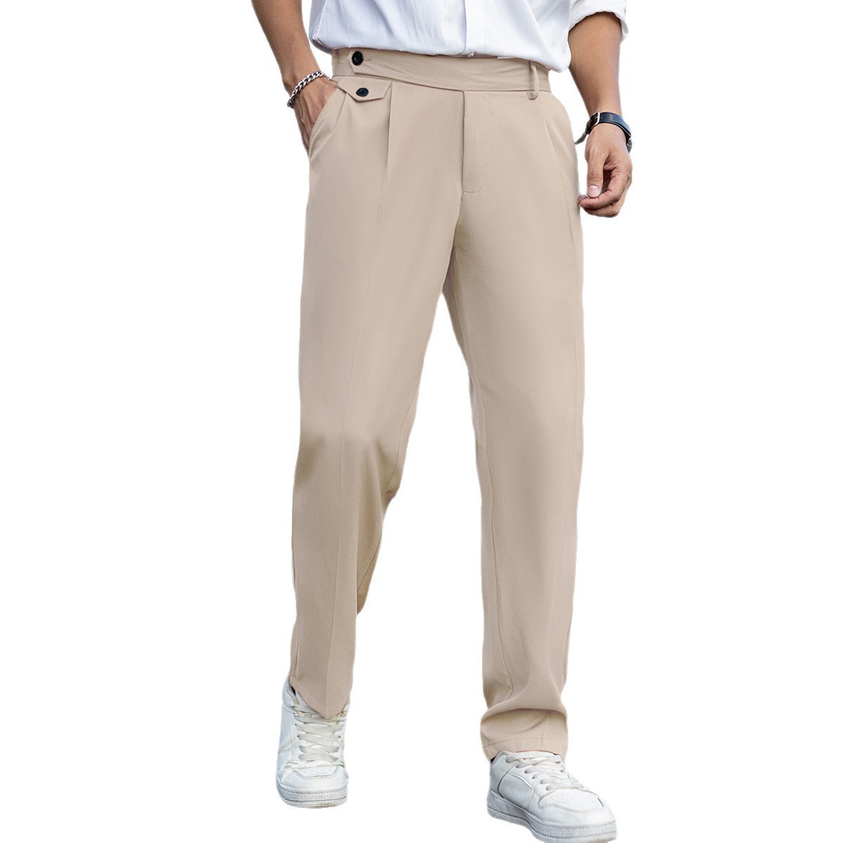 Mens Stylish Versatile Casual Straight-leg Trousers